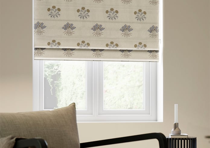 William Morris At Home Lily Flower Embroidery, Woad - Twist&Fit Roman Blind - Image 5